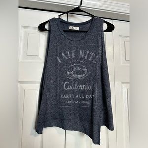Hollister Navy Beachy Tank with High Side Slits